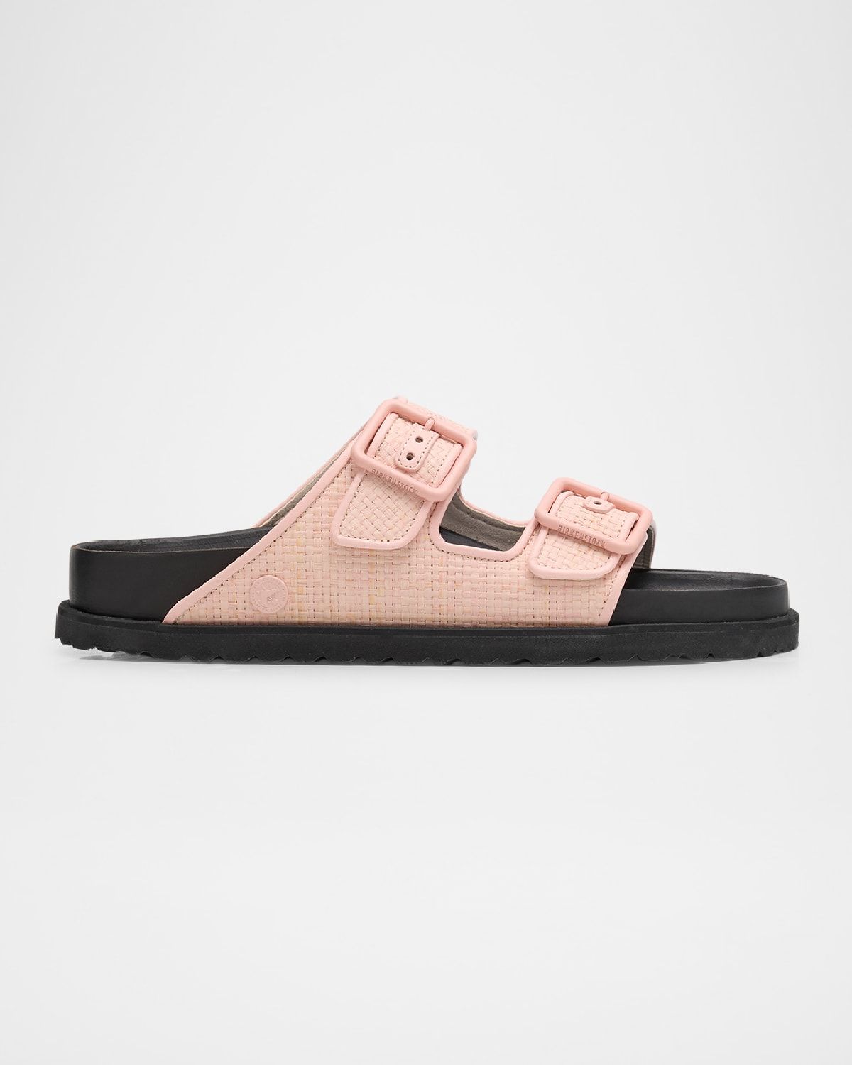 Milano Raffia Dual-Buckle Slide Sandals