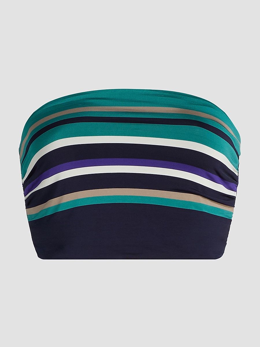 Women's Raya Stripe Tube Top - Jade Stripe Combo - Size XXS