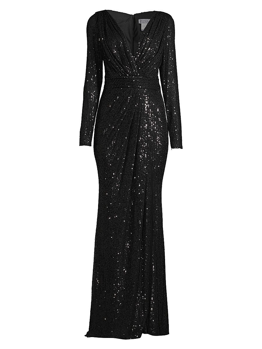 Women's Sequined Evening Gown - Black - Size 18