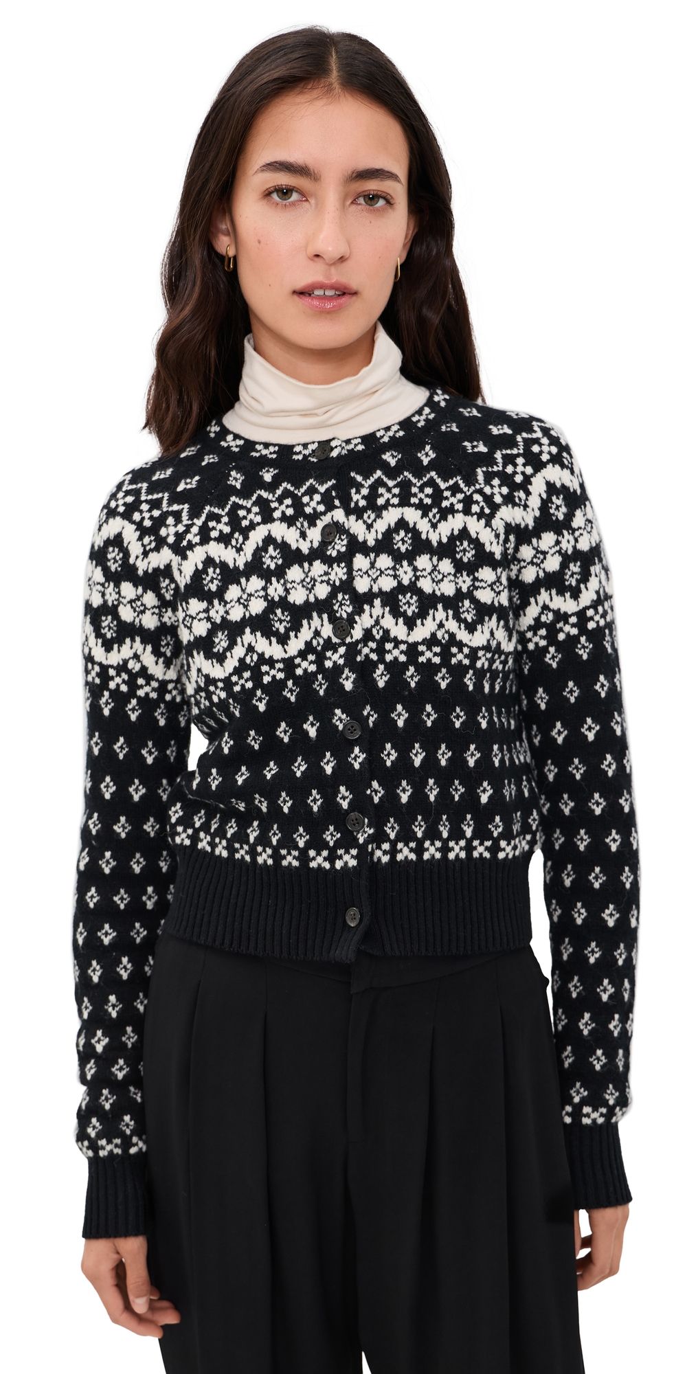 Polo Ralph Lauren Fair Isle Sweater Cardigan Black/Cream XXL