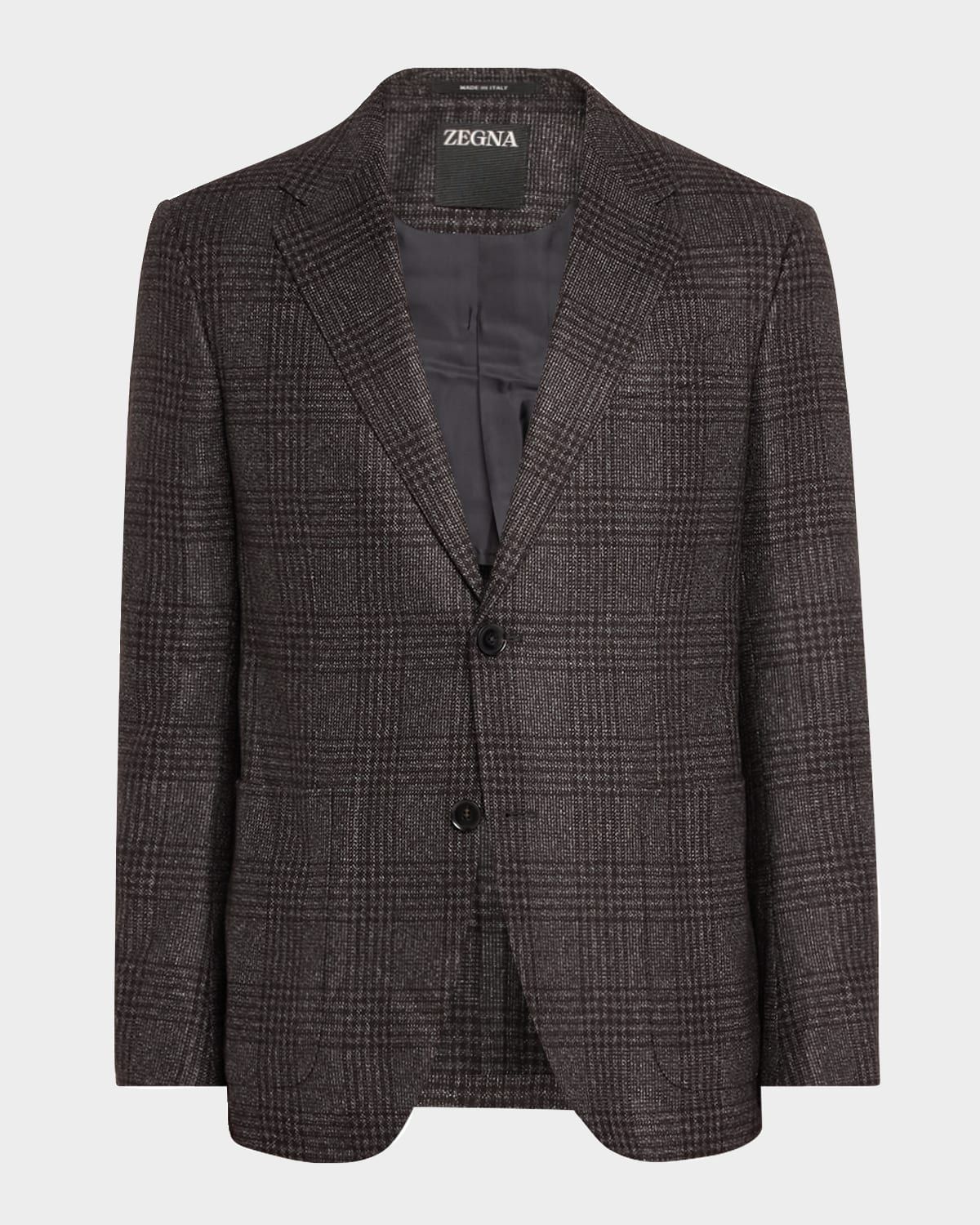 Men & apos;s Silk-Cashmere Plaid Sport Coat