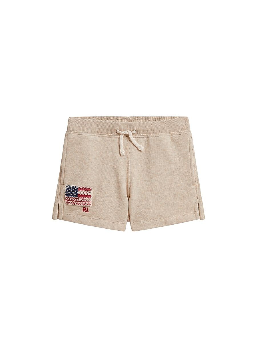Little Girl's & Girl's Cotton-Blend French Terry Shorts - Expedition Dune Heather - Size 16