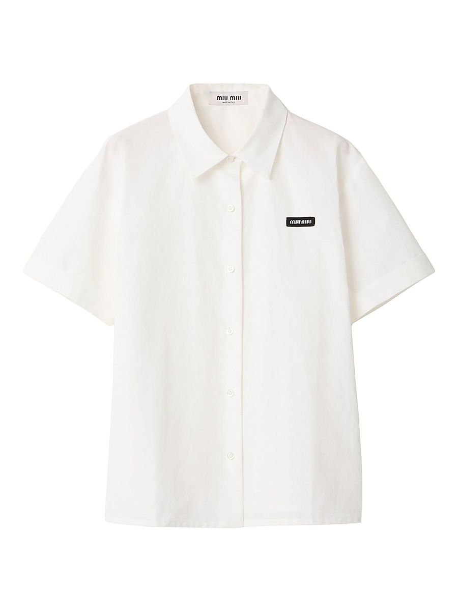 Women's Slubbed Poplin Shirt - White - Size 8