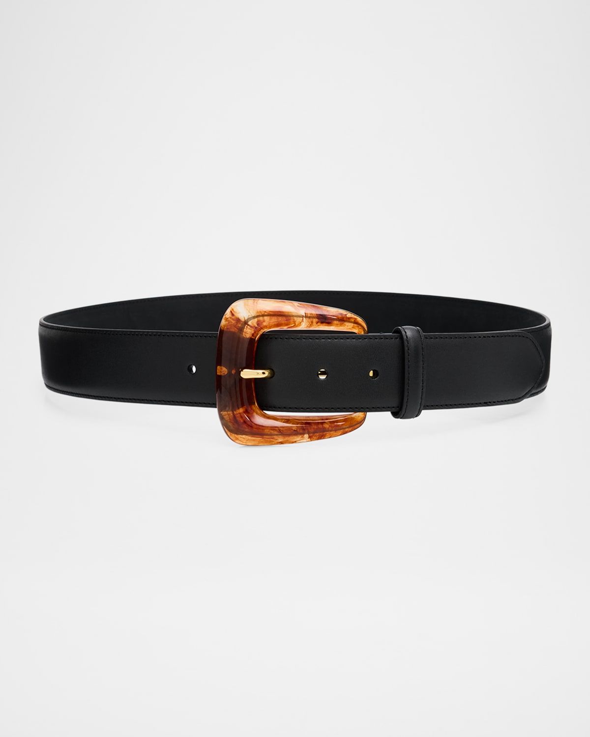 Arch Resin-Buckle Leather Belt