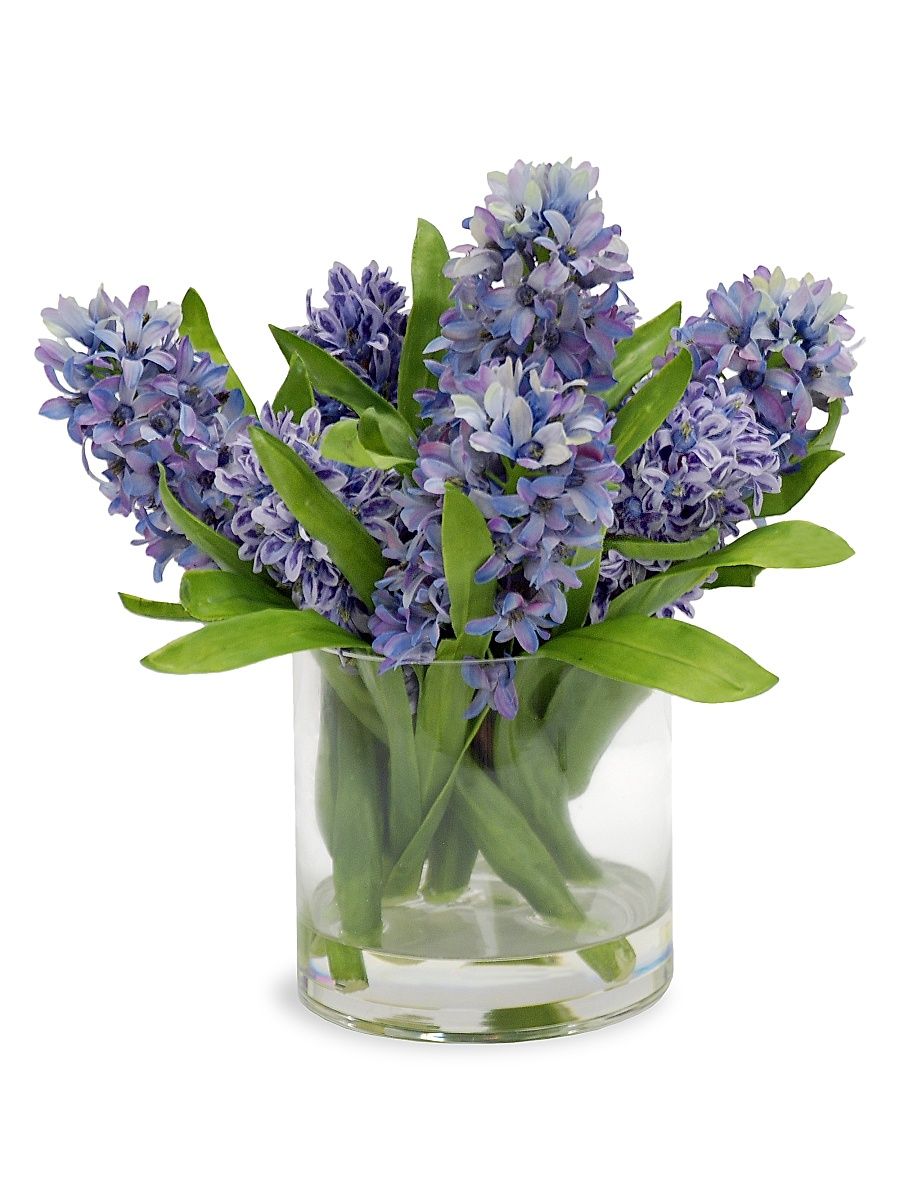 Everyday Floral Imitation Hyacinth In Cylinder Glass Vase