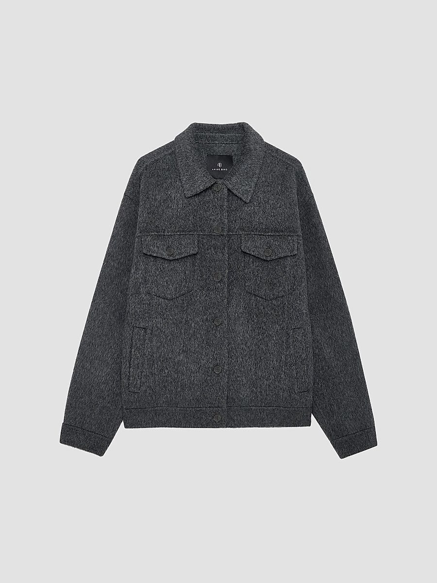 ANINE BING Women's Rory Wool Jacket - Grey - Size XS
