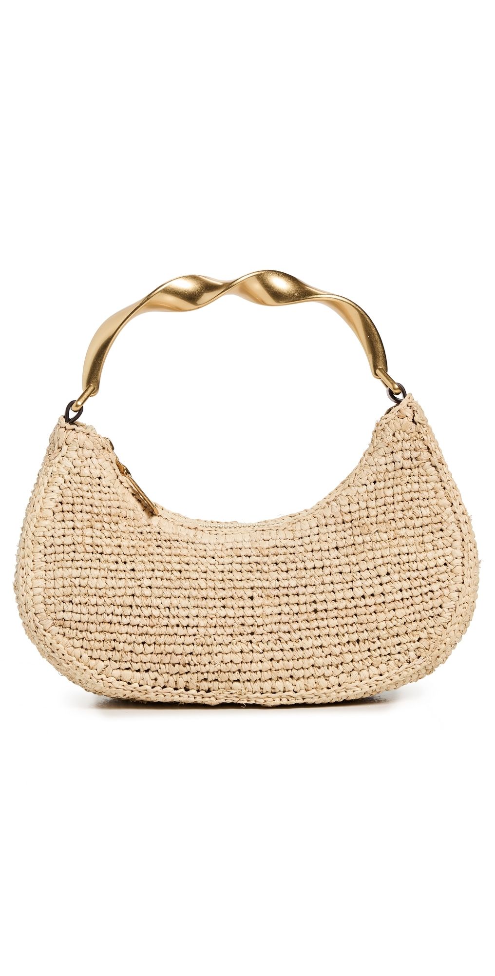 SIMKHAI Nixi Twist Handle Raffia Hobo Bag Natural One Size