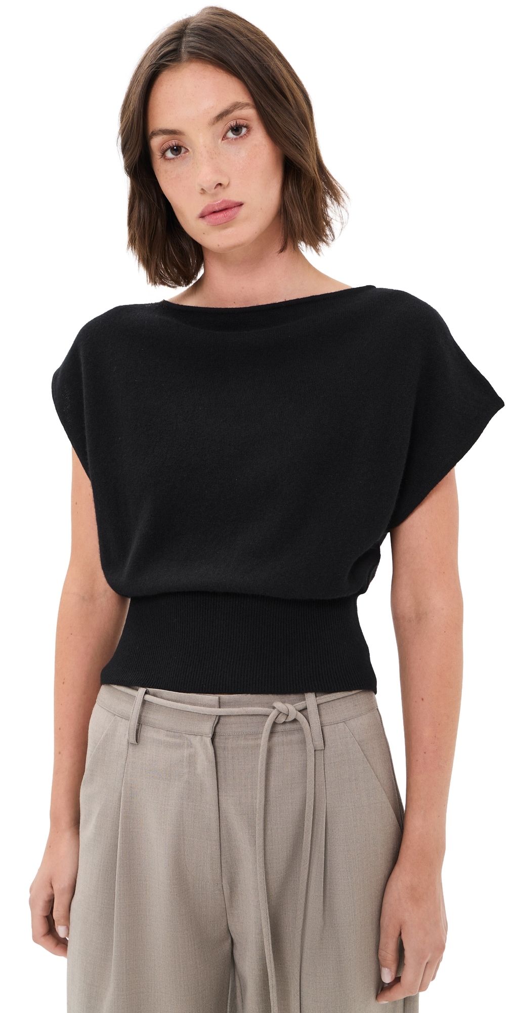 St. Agni Cashmere Asymmetrical Top Black M