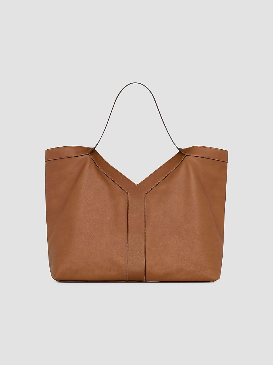 Saint Laurent Men's Y Large Tote Bag in Leather - Brick