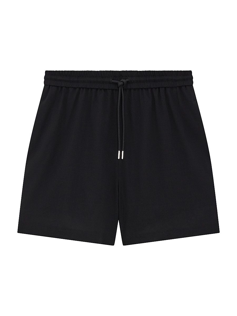Women's Wool-Blend Drawstring Shorts - Black - Size XS