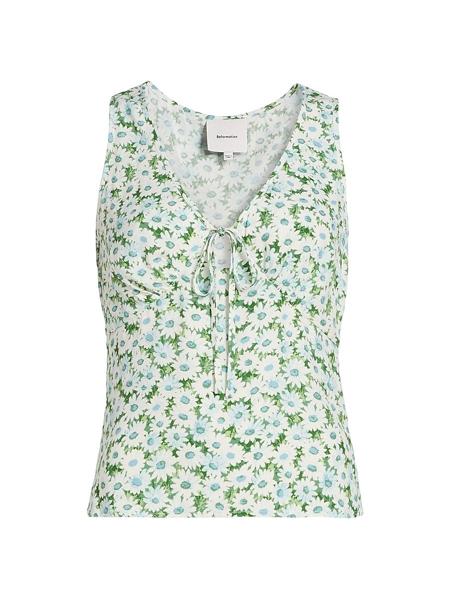 Women's Miri Floral Tie-Front Top - Daisy Meadow - Size 12