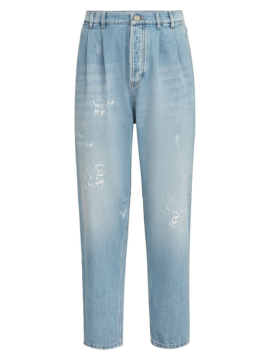 Men's Lightweight Denim Iconic Fit Five Pocket Jeans - Light Blue Denim - Size 50