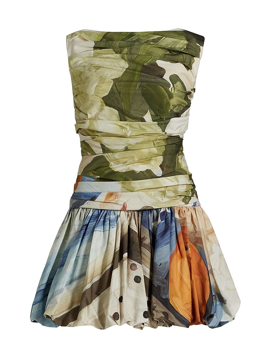 Women's Nershall Floral Draped Minidress - Orange Afternoon - Size 10