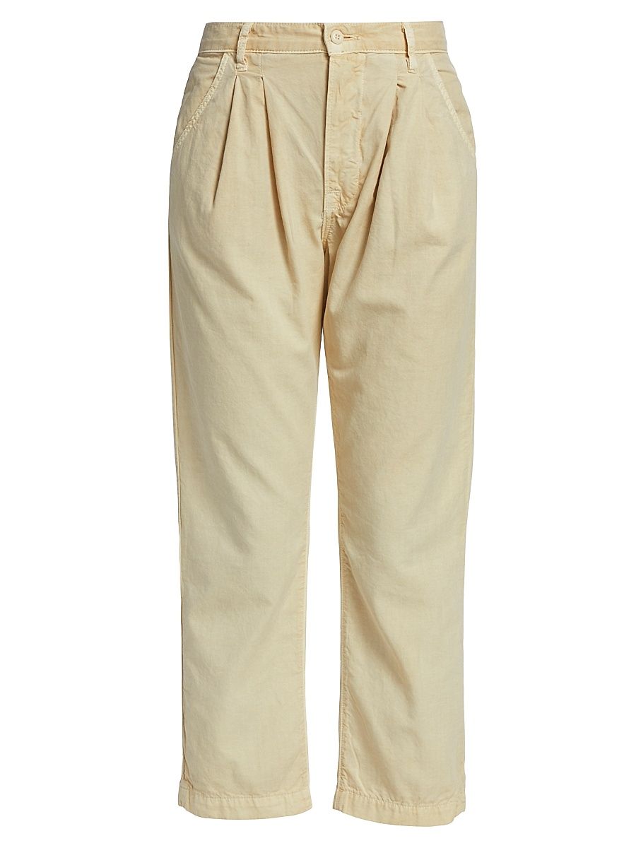 Women's Hayden Pleated Cropped Pants - Pigment Flour - Size 32