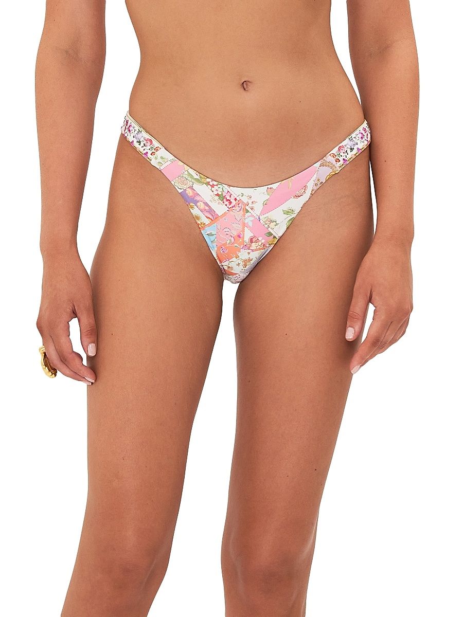 Women's Floral Low-Waist Bikini Bottom - Sew Yesterday - Size Medium