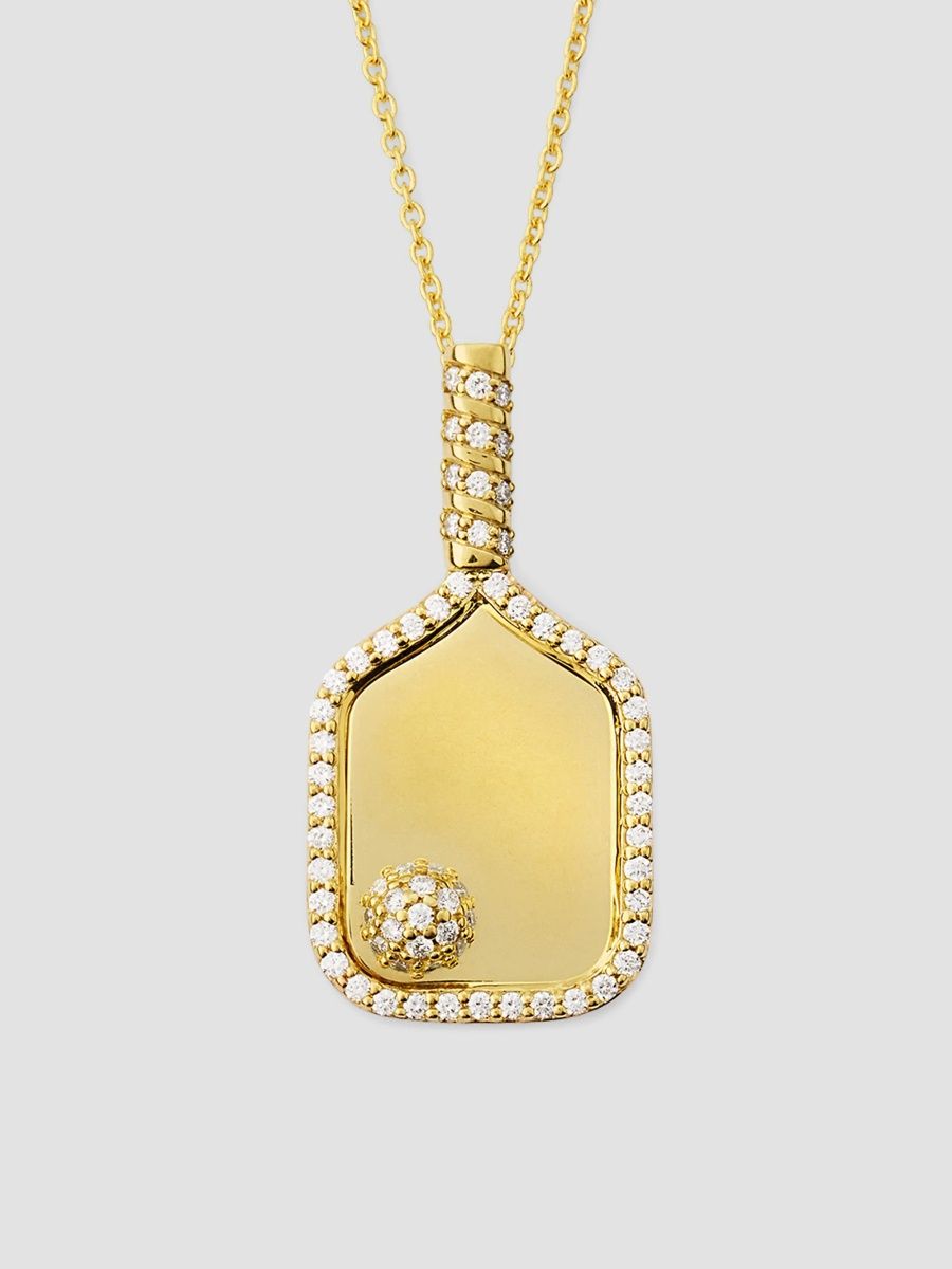 Roberto Coin Women's 18K Yellow Gold & 0.23 TCW Diamond Pickleball Paddle Pendant Necklace - Yellow Gold