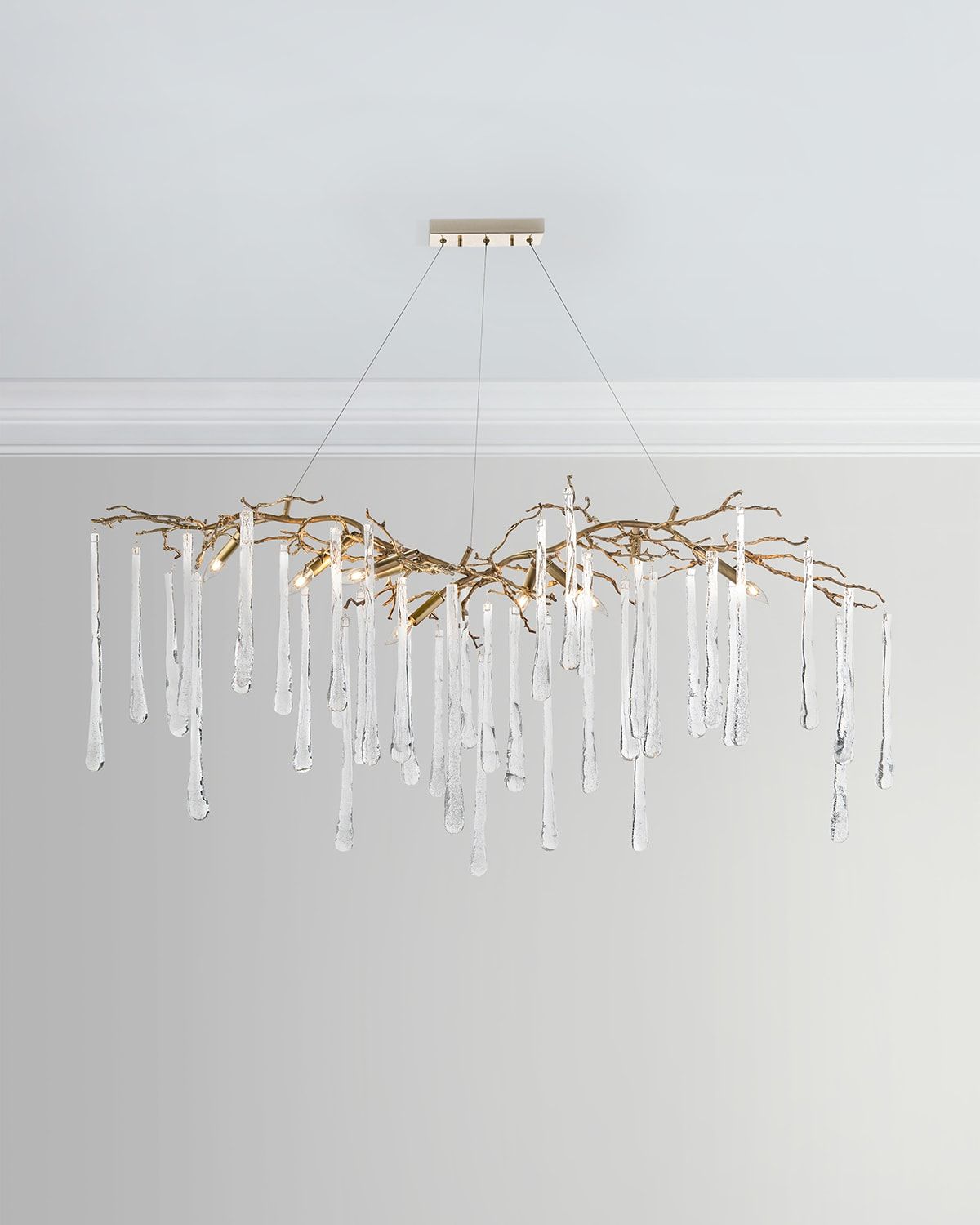 Brass & Glass Teardrop Chandelier