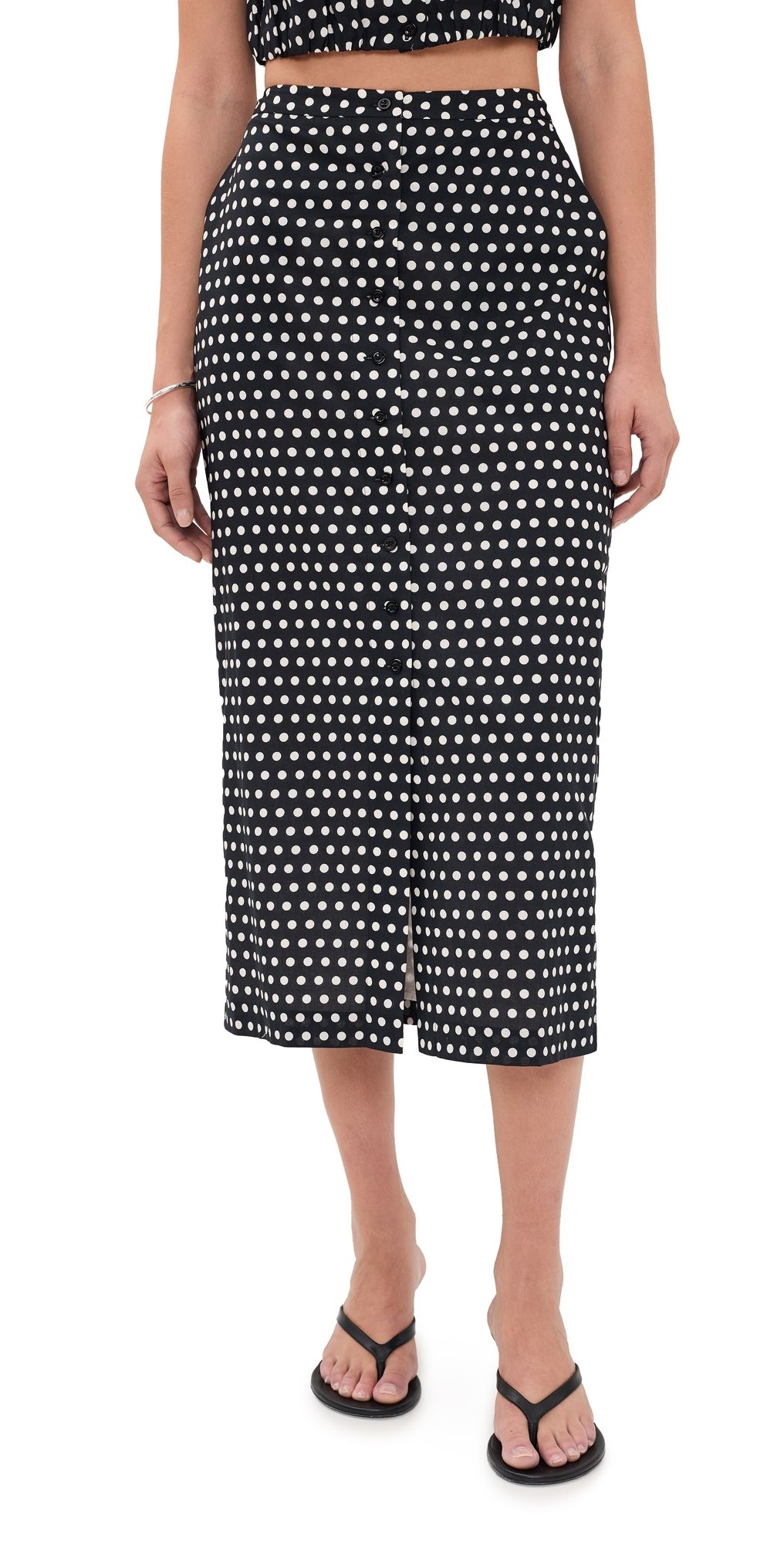 FRAME The Polka Dot Skirt Black multi 4