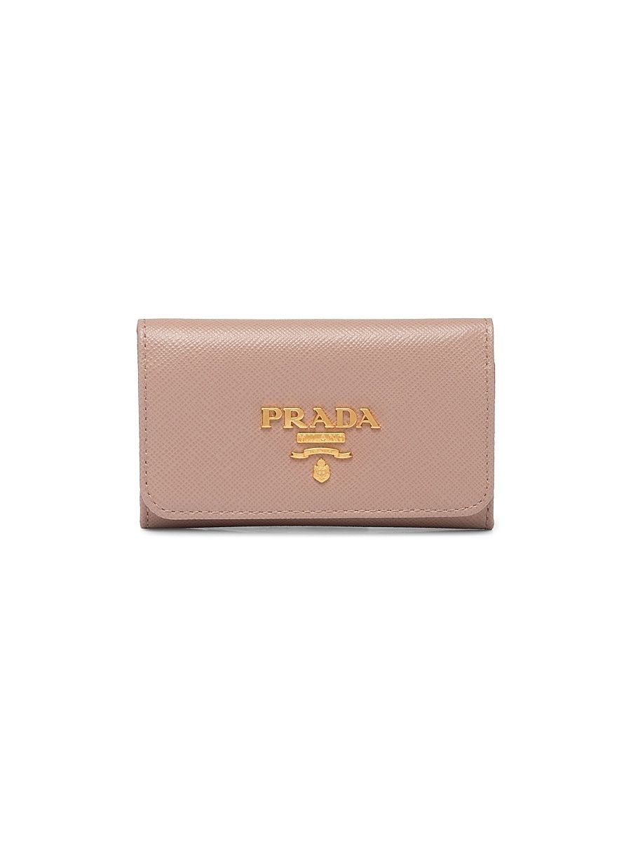 Women's Saffiano Leather Keychain - Pink