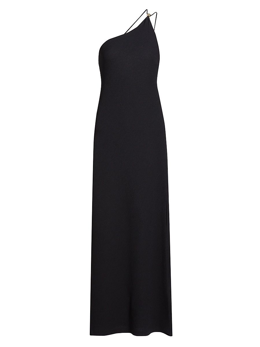 Women's Jewel Sphere One-Shoulder Maxi Dress - Black - Size 10