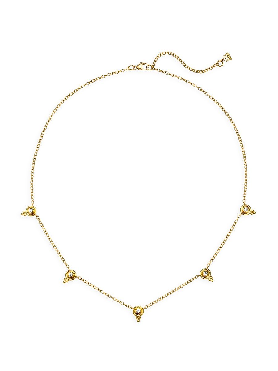 Women's Florence86 CL White 18K Yellow Gold & 0.25 TCW Diamond Temple Necklace - Gold