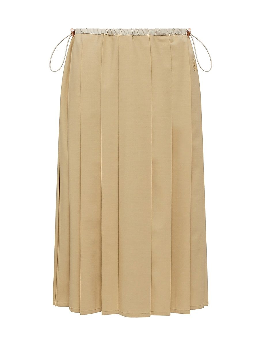 Women's Pleated Skirt - Beige - Size 8