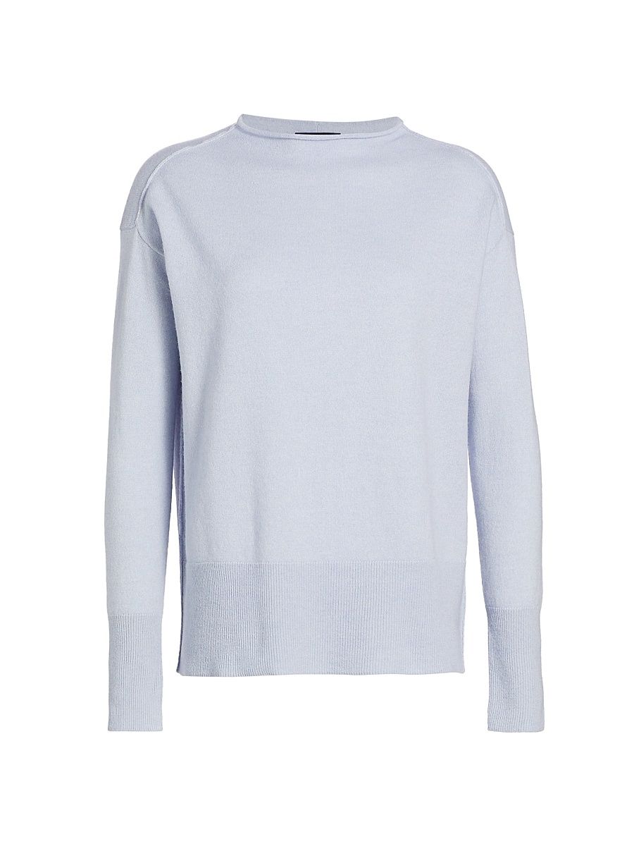 Women's COLLECTION Rolled Crewneck Sweater - Clear Sky - Size XL