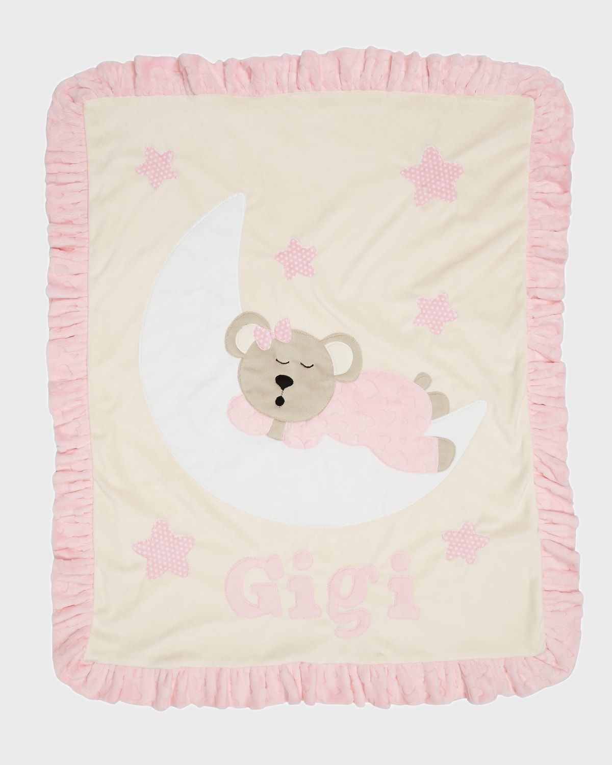 Personalized Goodnight Teddy Plush Blanket, Pink