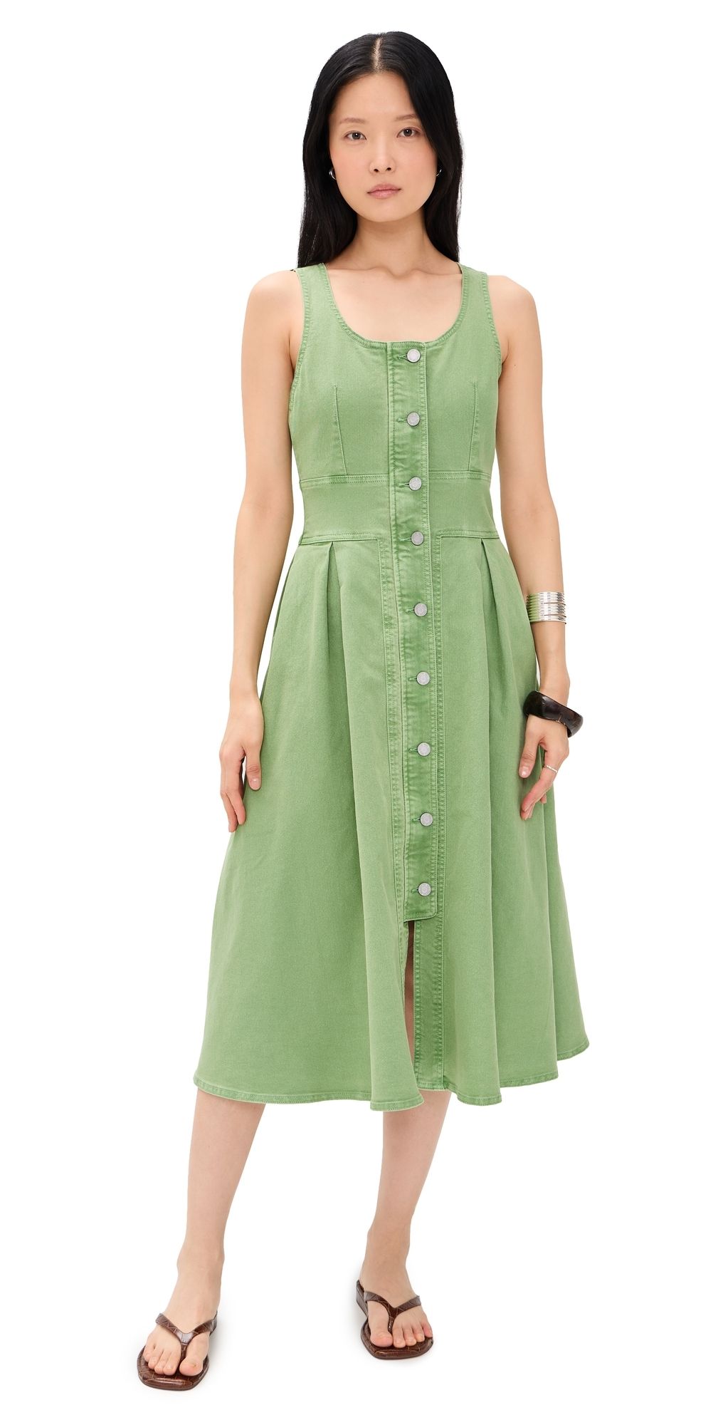 Hunter Bell Thompson Dress Leaf Green Denim 4