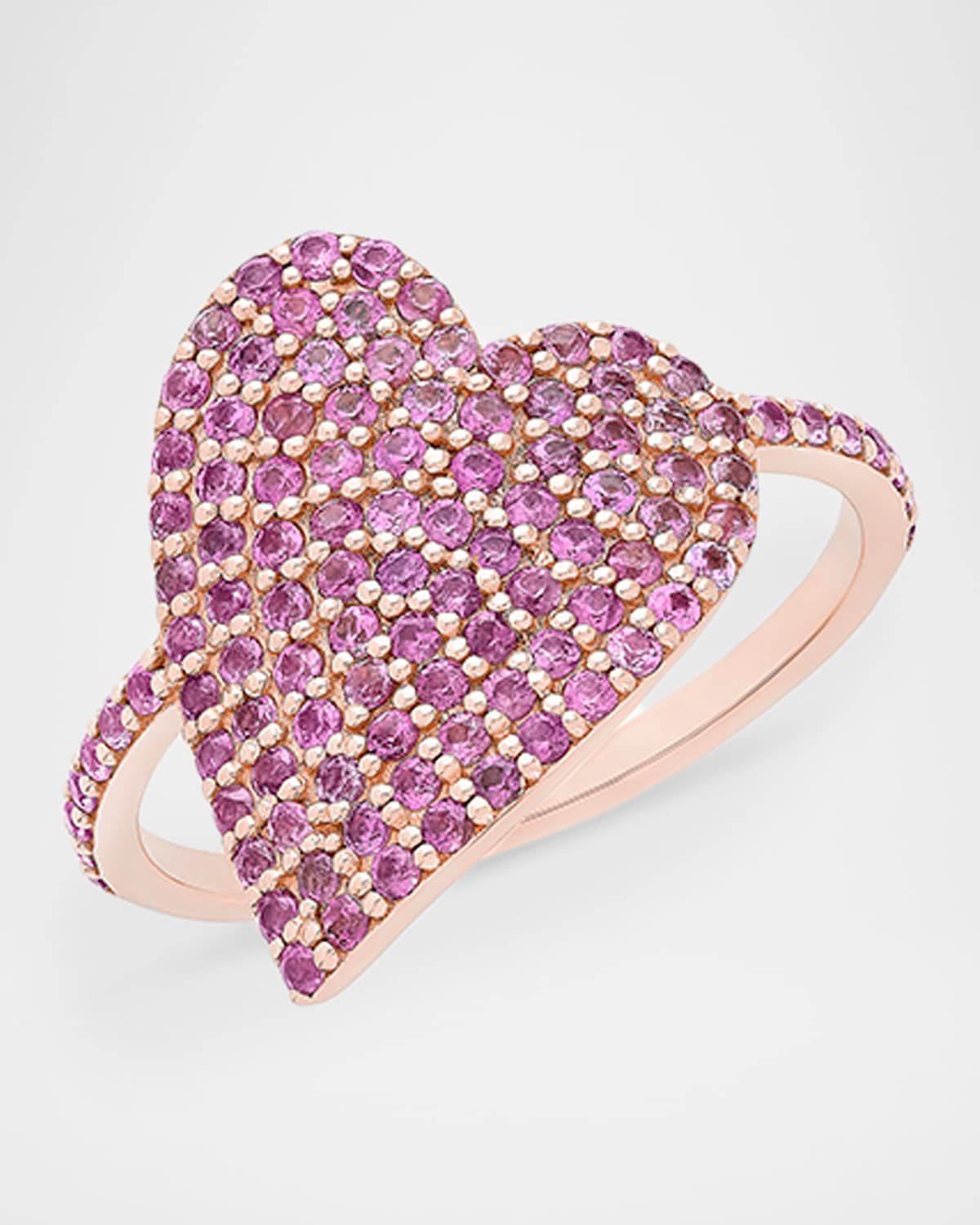 Wrapped Heart Pink Sapphire Ring