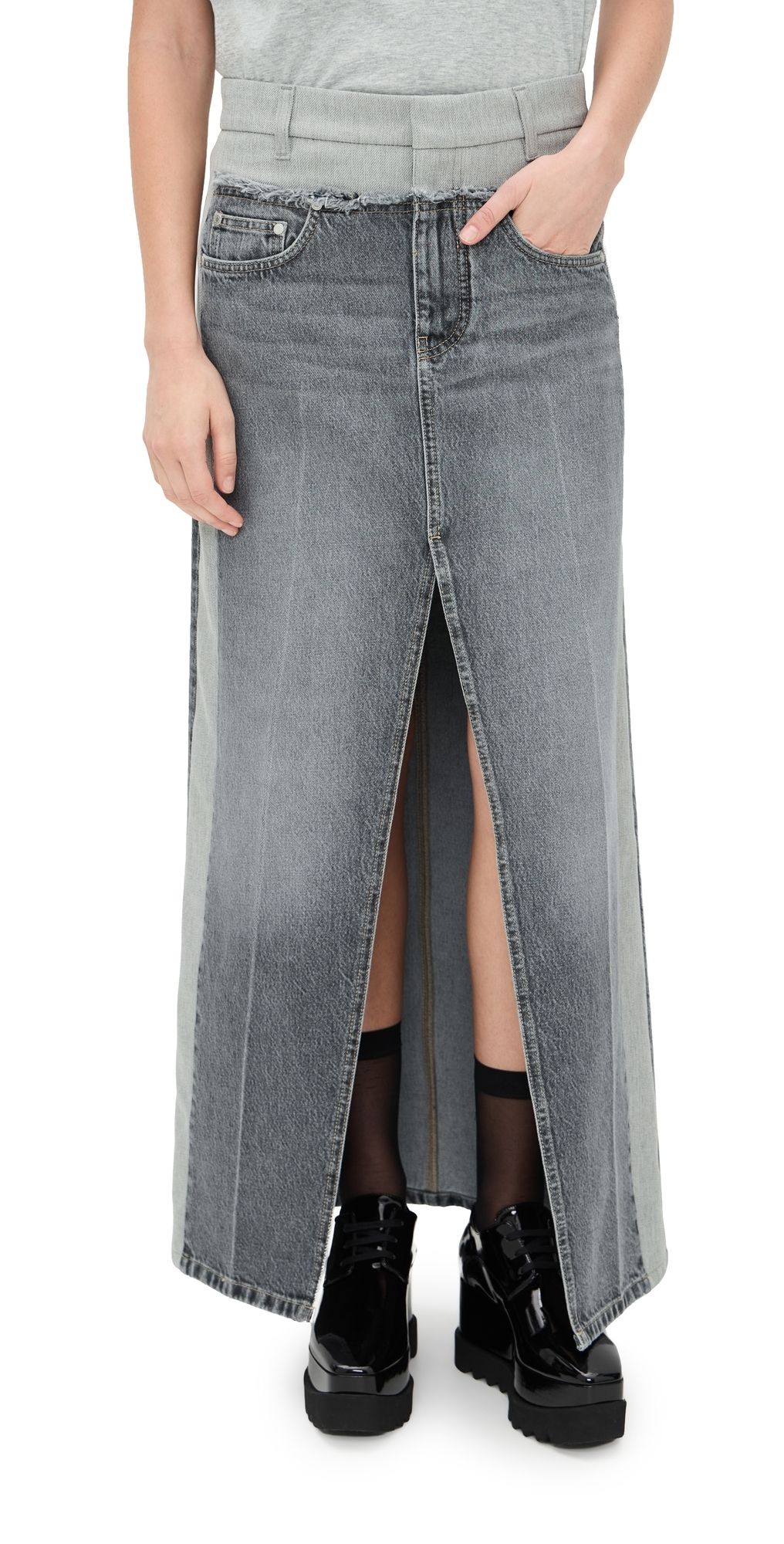Stella McCartney Tailoring Mixed Skirt Grey Wash S
