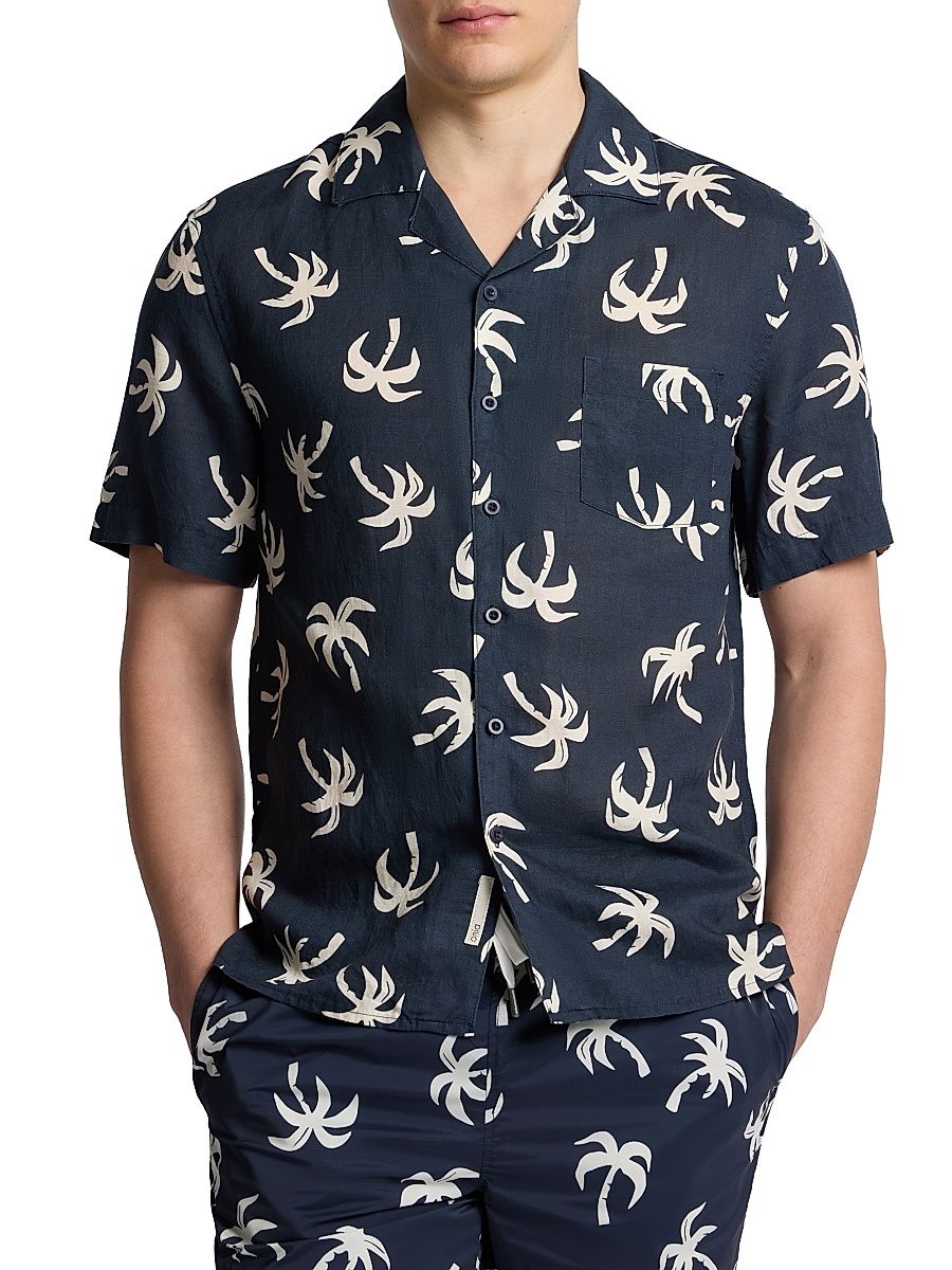 Men's Air Linen Convertible Vacation Shirt - Midnight Multi - Size XXL