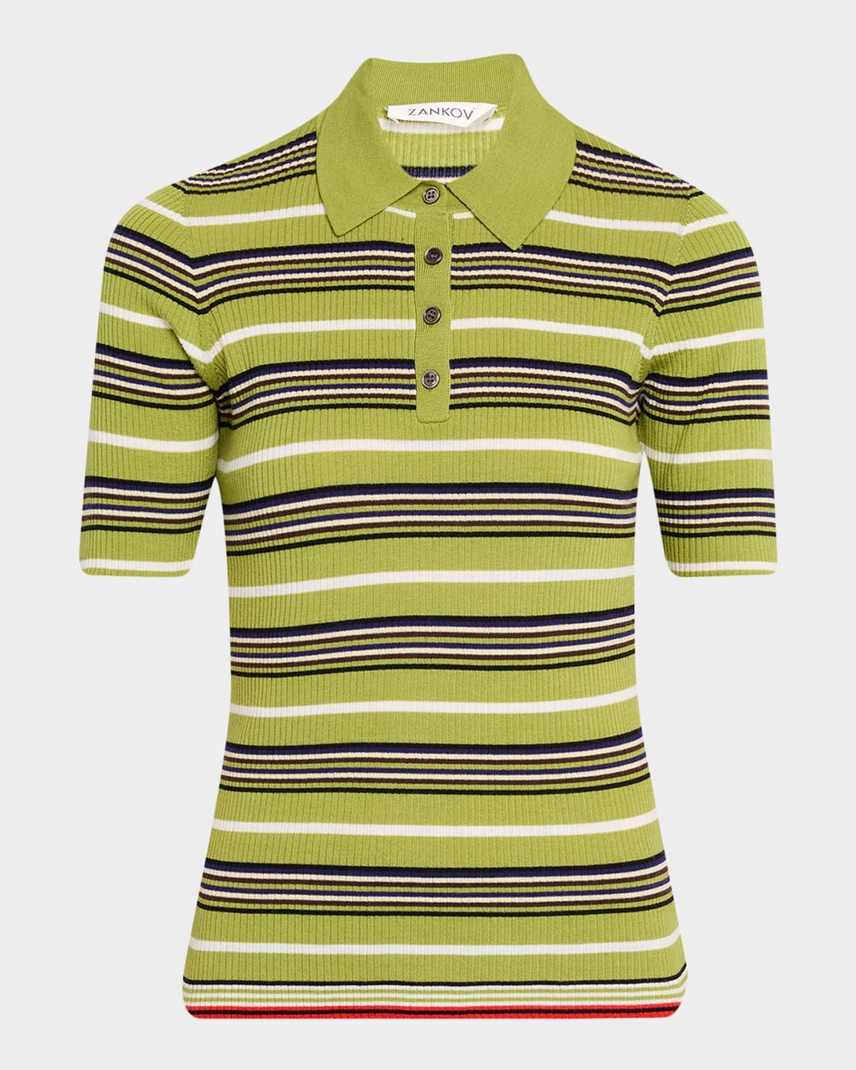 Stripe Short-Sleeve Polo