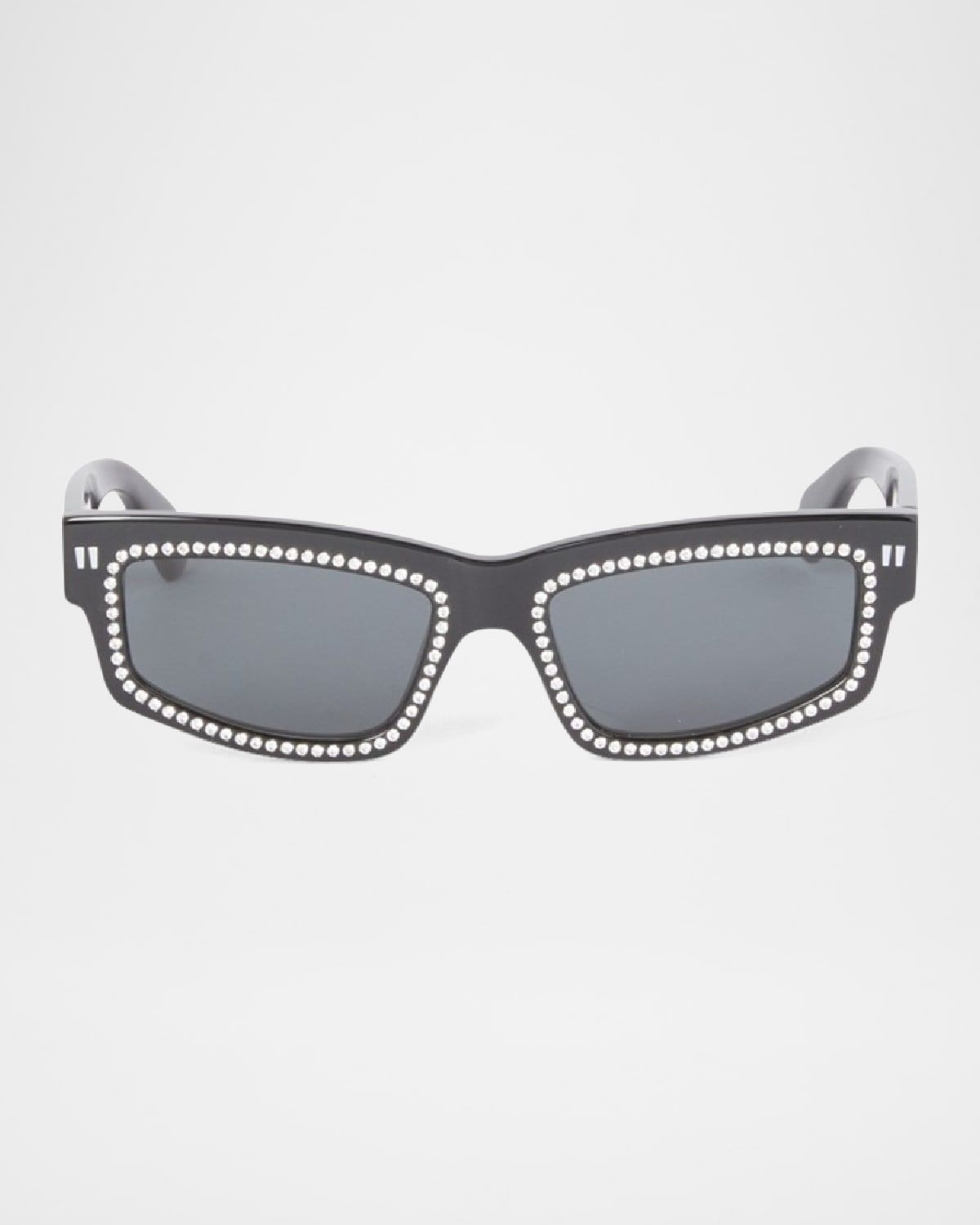 Men & apos;s Miramar Acetate and Crystal Rectangle Sunglasses
