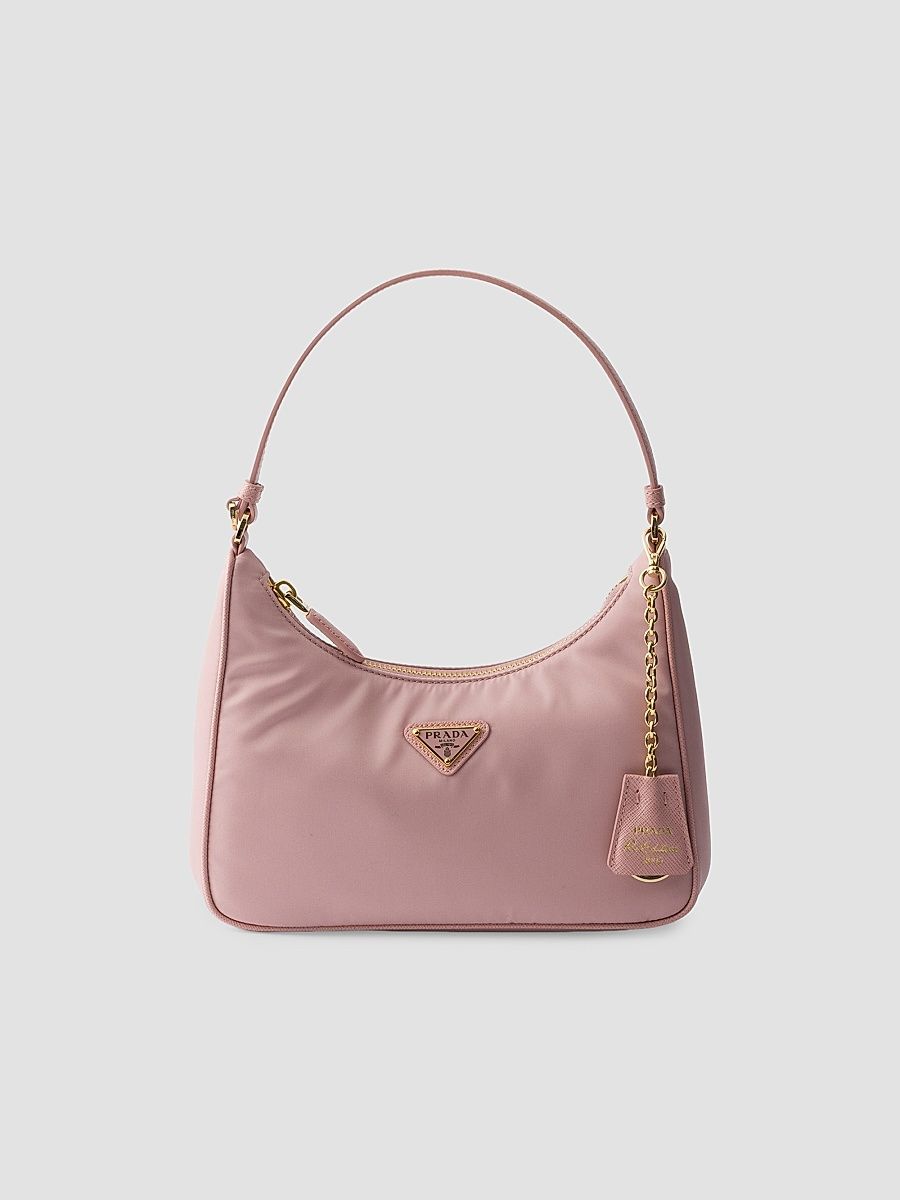 Women's Re-Edition 2005 Nylon and Saffiano Mini Shoulder Bag - Pink