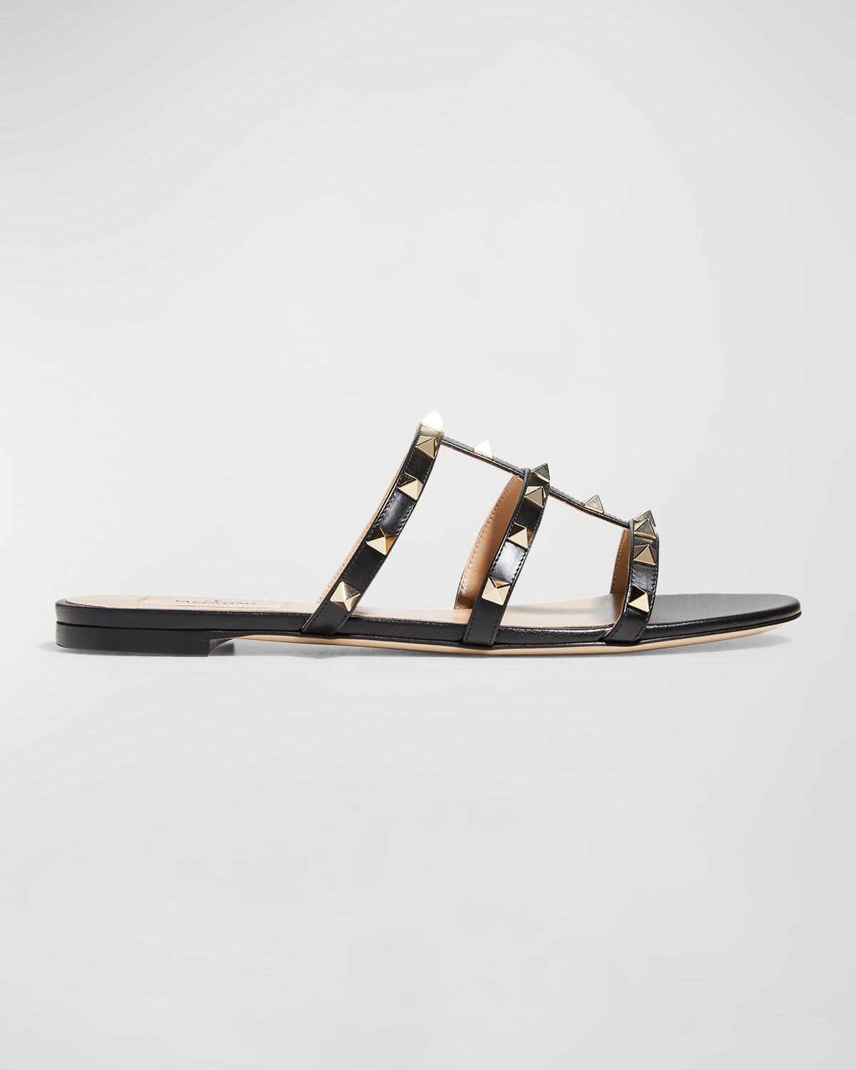 Rockstud Caged Flat Slide Sandals