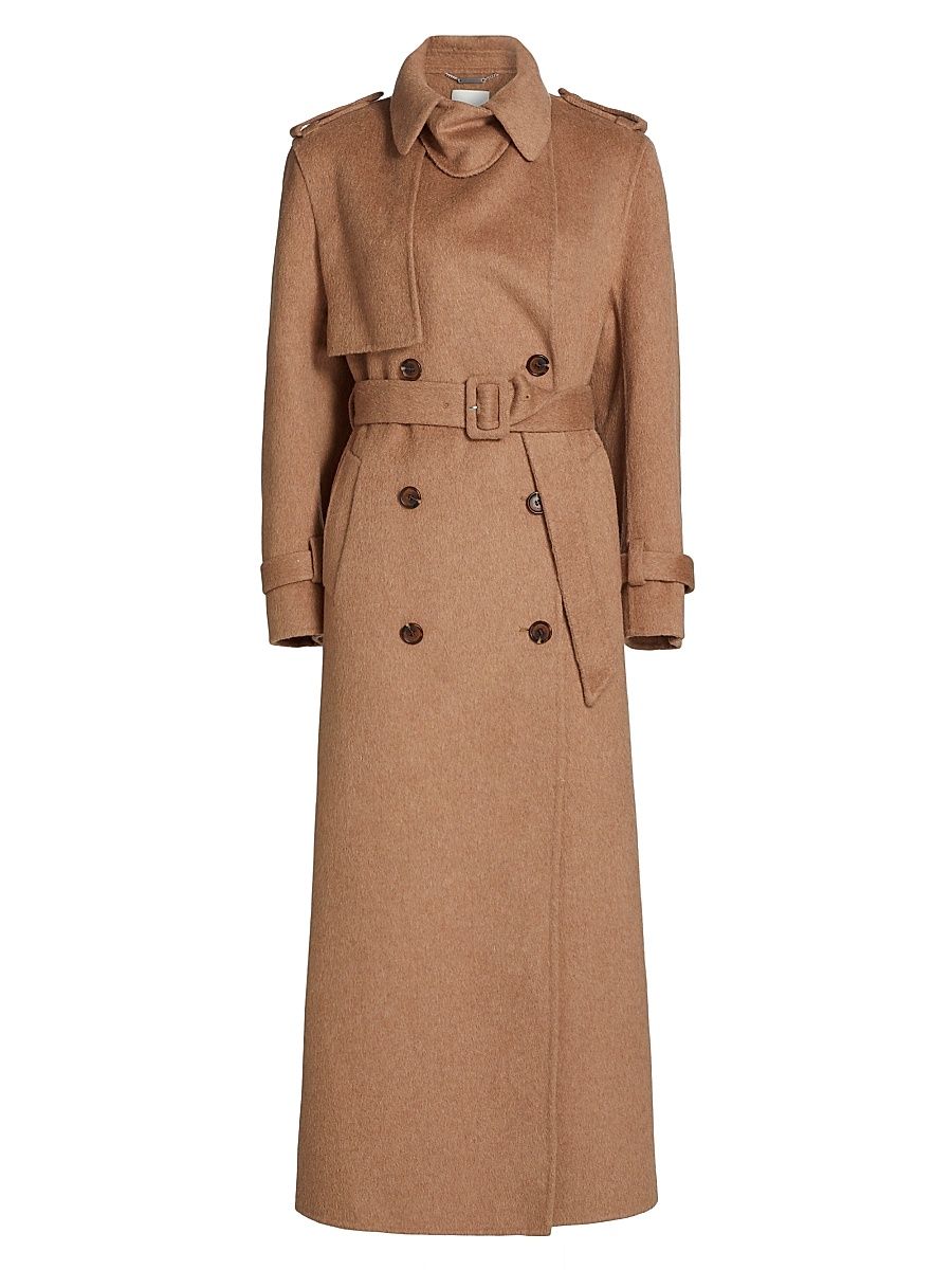 Women's Rumi Belted Wool-Blend Coat - Camel - Size XL