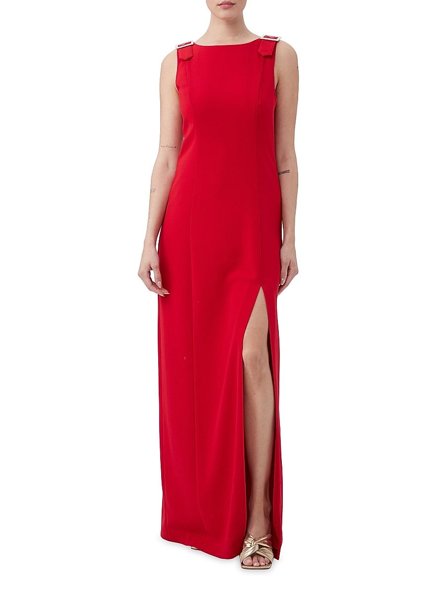 Women's Nevie Embellished Sleeveless Maxi Dress - Red Spark - Size 8