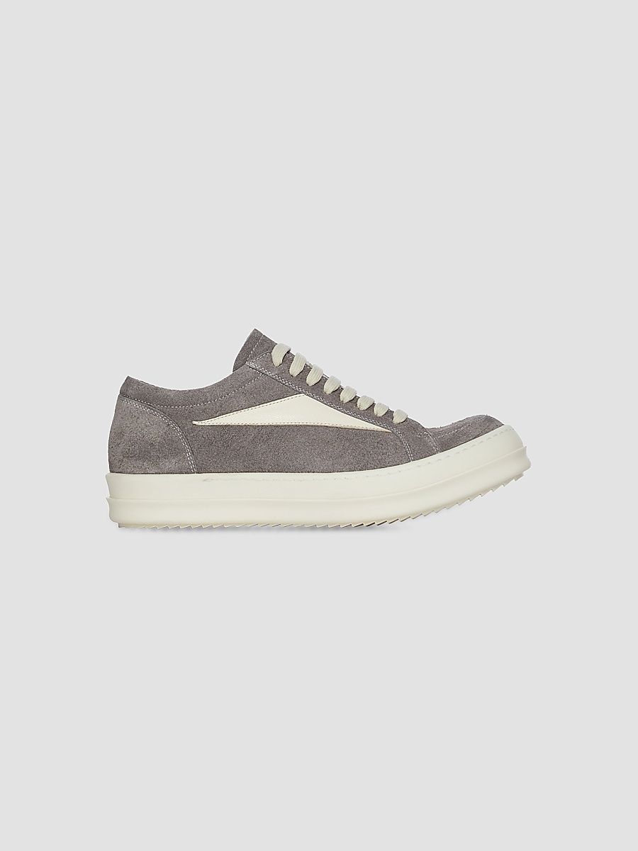 Men's Suede & Leather Low-Top Sneakers - Steel Milk - Size 7