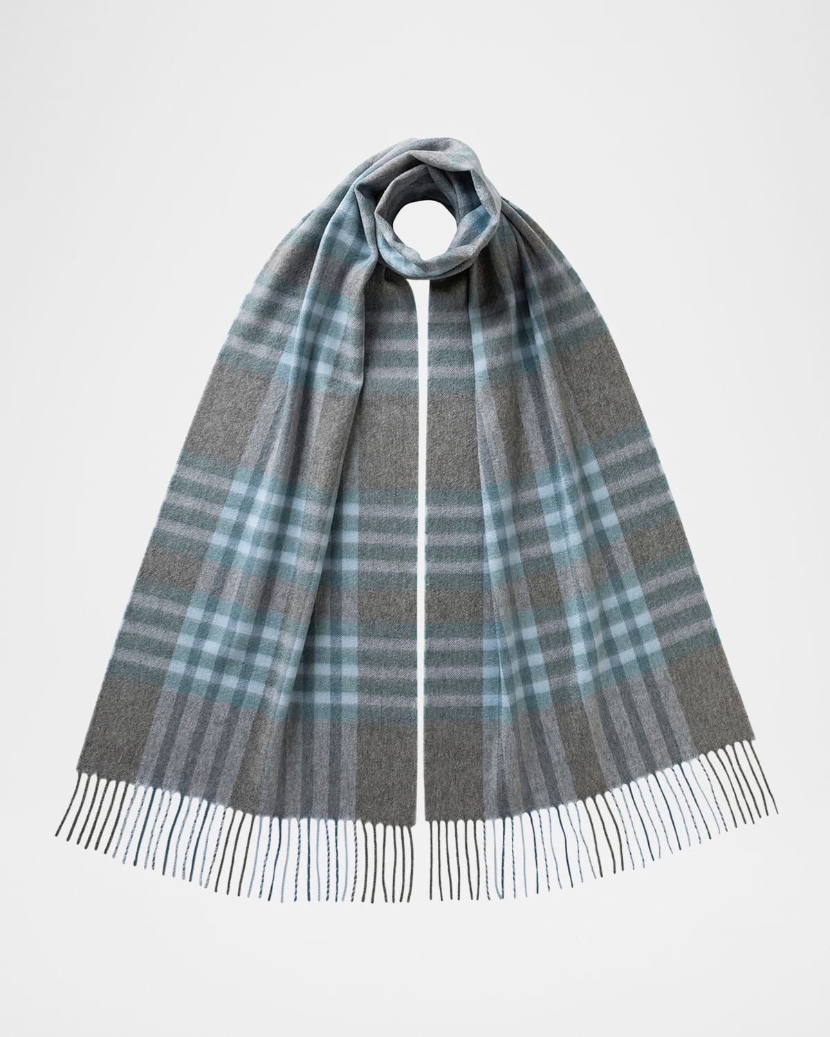 Grid Check Cashmere Scarf