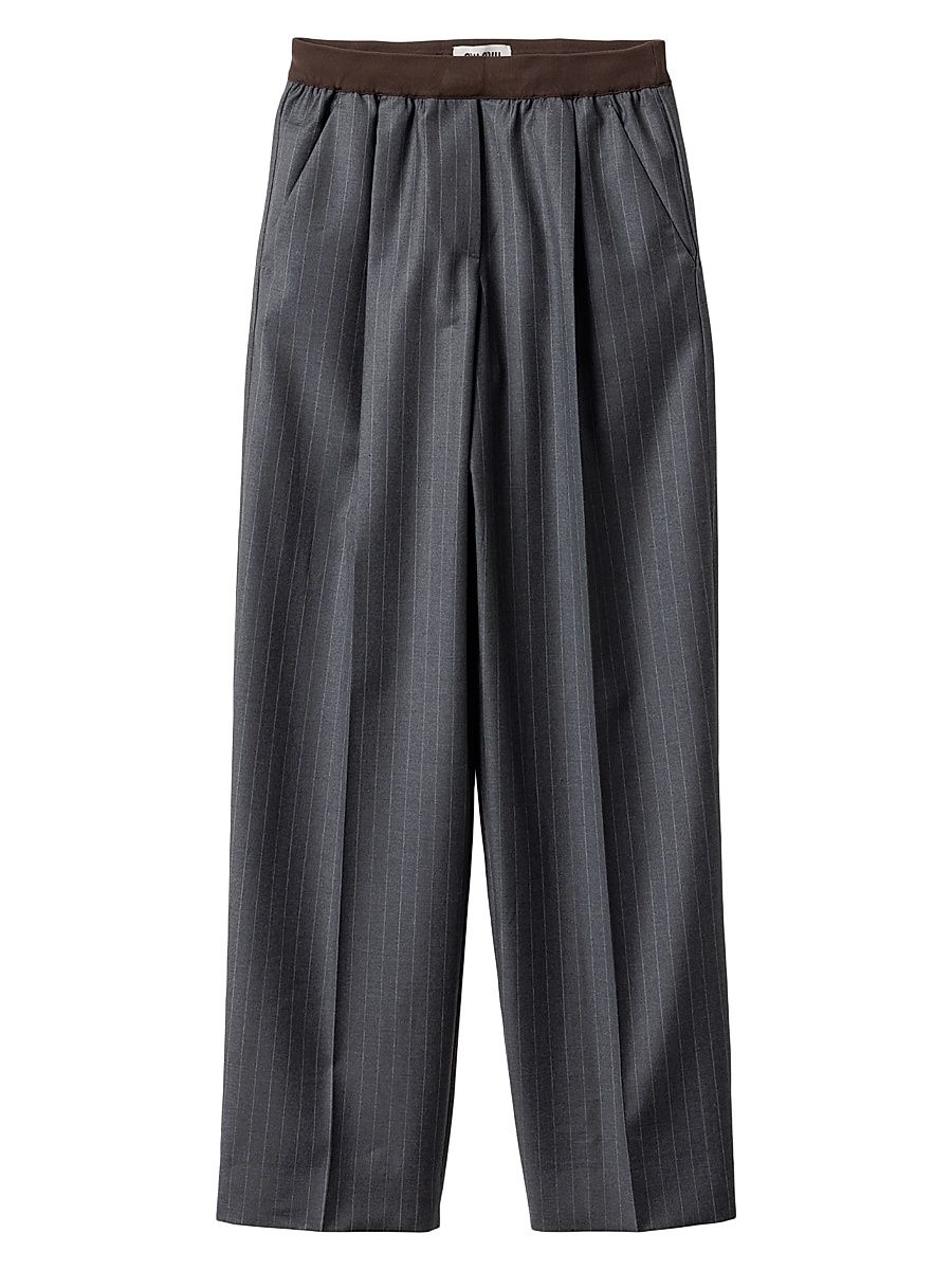 Women's Pinstripe Pants - Grey - Size 6