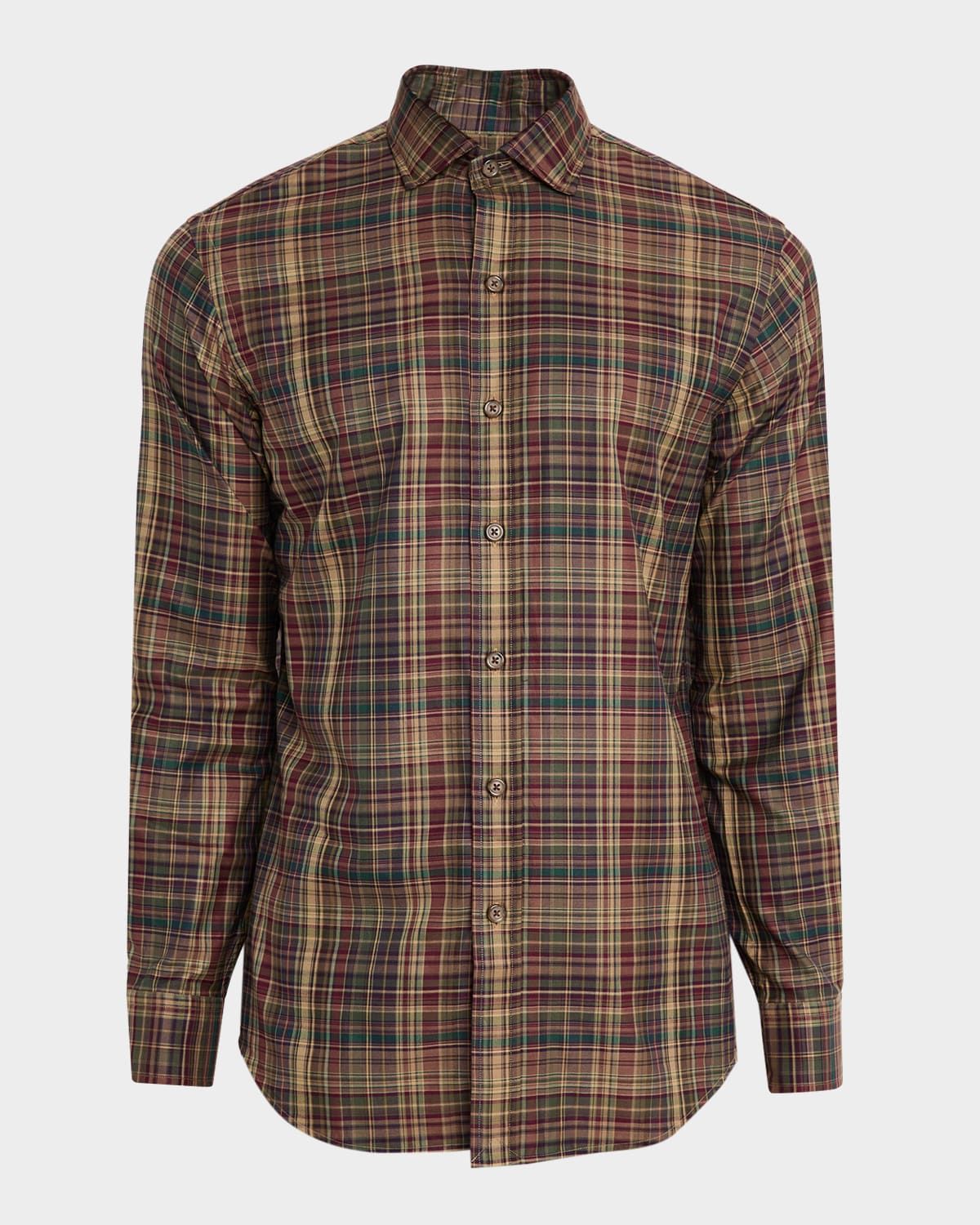 Men & apos;s Classic Fit Plaid Twill Button-Down Shirt