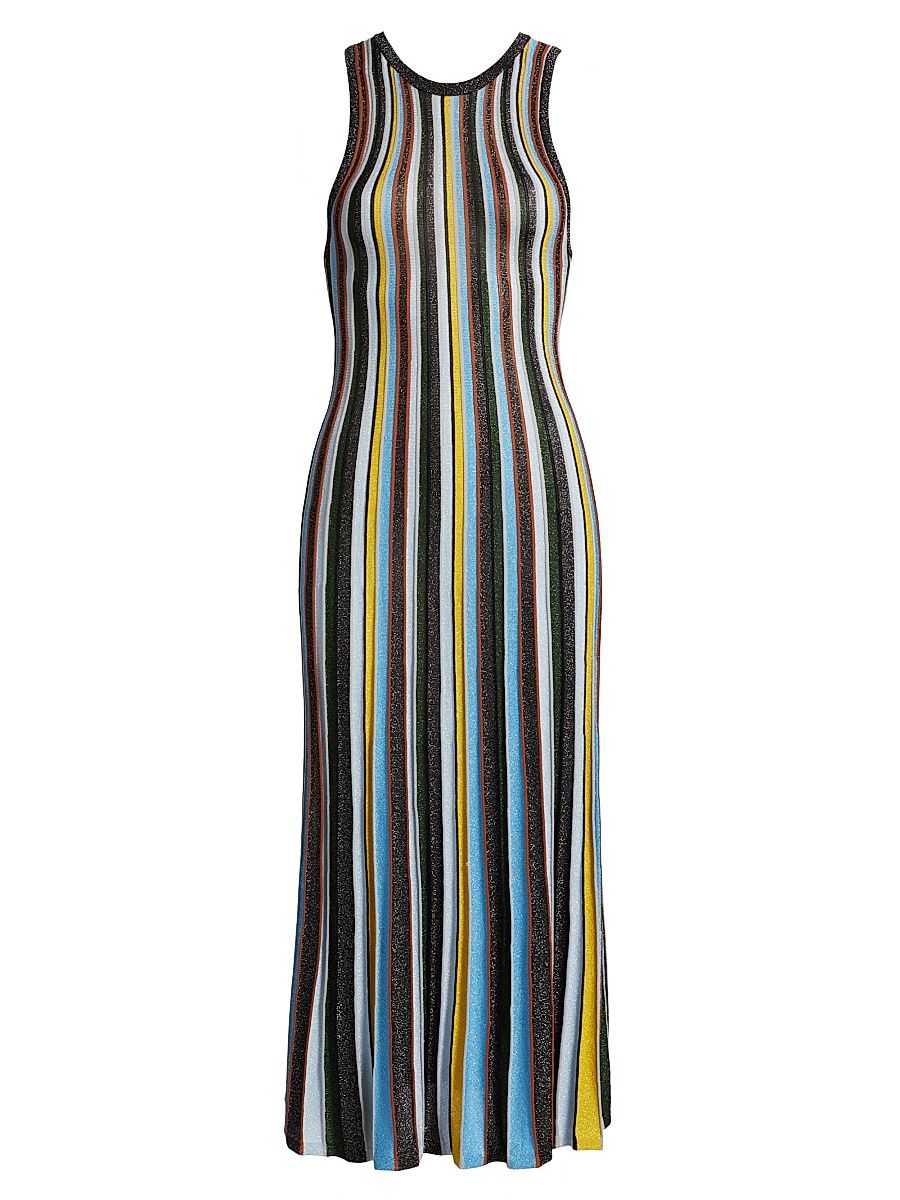 Women's Striped Tank Midi-Dress - Size Large