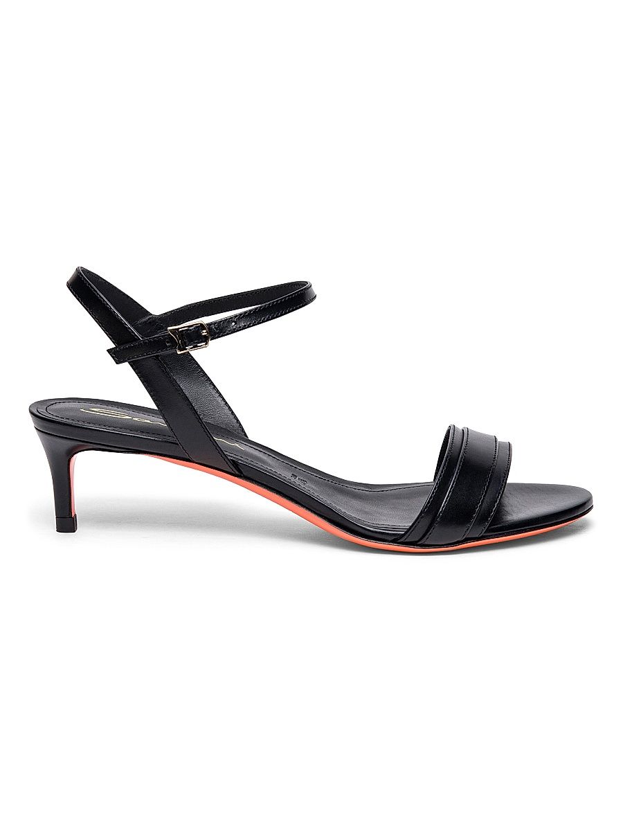 Women's Sirolo 45MM Leather Kitten-Heel Sandals - Black - Size 11