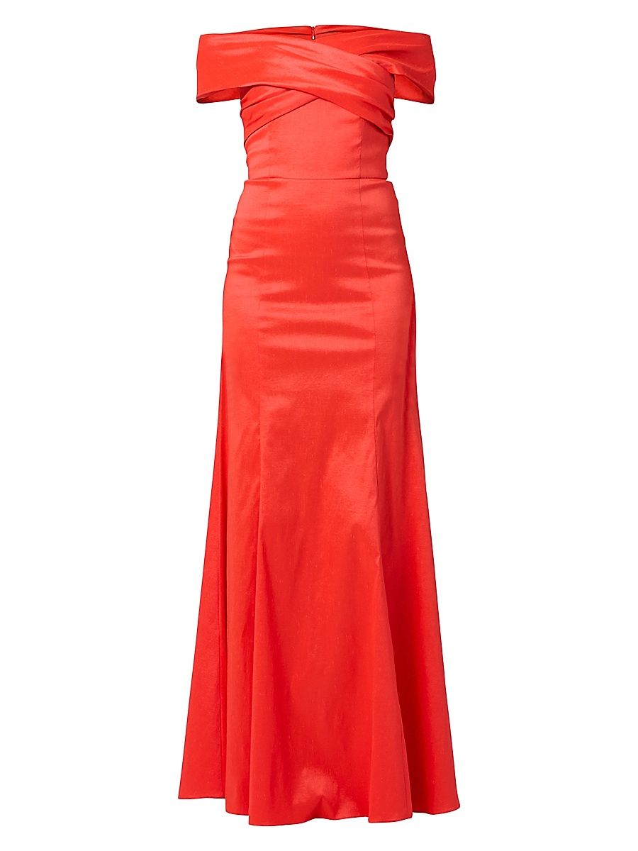 Shoshanna Women's Etta Off-the-Shoulder Maxi Dress - Cherry - Size 2