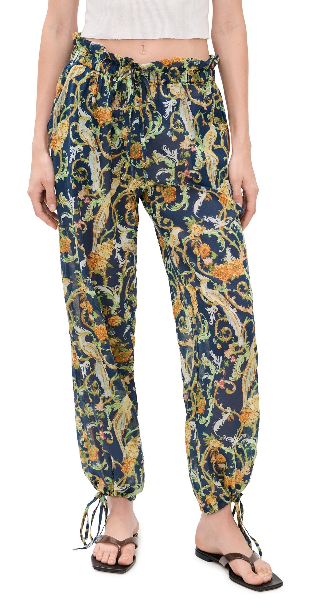 Coniglio Palm Beach Beach Pants Royal Birds Navy 2
