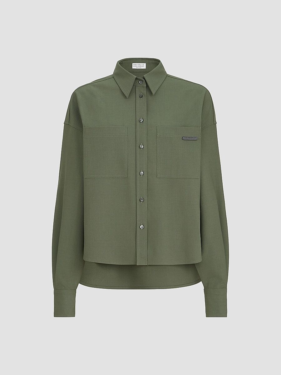 Women's Tropical Luxury Wool Shirt - Green - Size XXXXL