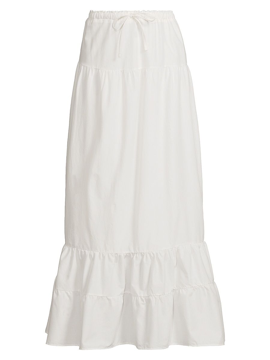 Women's Rily Tiered Maxi Skirt - White - Size Large