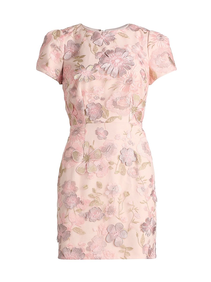 Women's Daisy Floral-Embroidered Minidress - Blush - Size 12