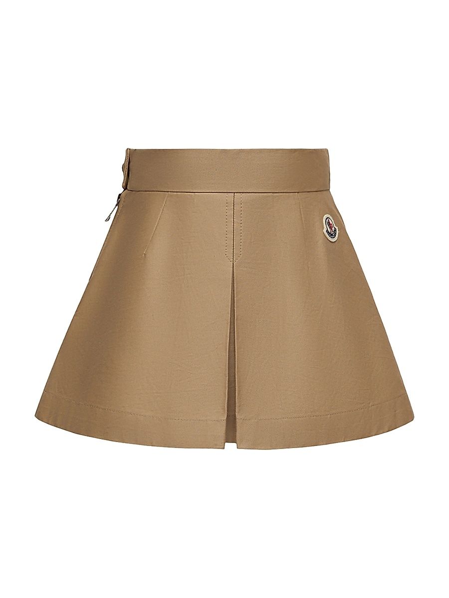 Little Girl's & Girl's Skirt in Cotton Gabardine - Beige - Size 14